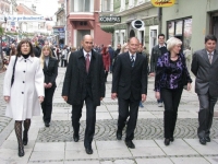 Dr. Romana Jordan Cizelj, Janez Janša, Janko Požežnik, Sonja Ramšak, Mirko Zamernik. Osrednja volilna prireditev. Celje, 2. 10. 2010.