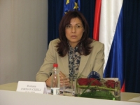 Dr. Romana Jordan Cizelj. Novinarska konferenca pred parlamentarnim zasedanjem EP. Ljubljana, 9. 9. 2011.